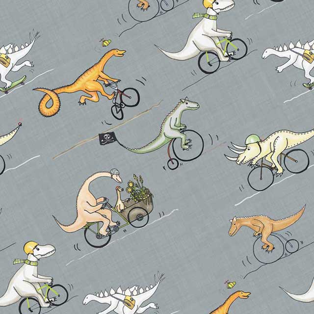 ecobe cycling dino kids textile